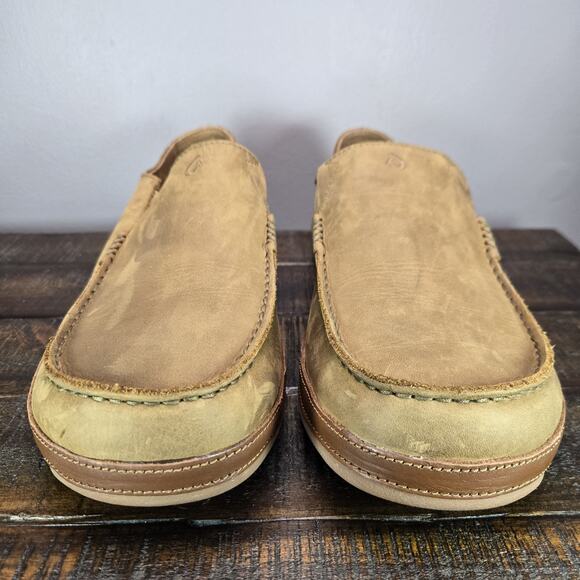 NEW Olukai Moloa Loafer Mens Size 15 Slip On Shoes Leather Brown Casual - Picture 3 of 11